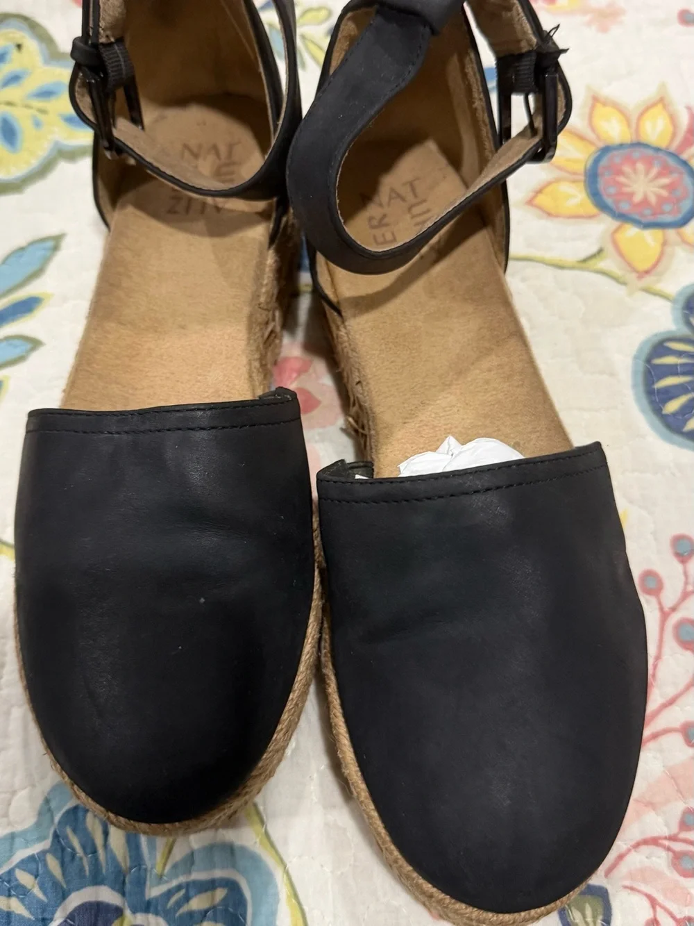 Black Espadrille Ankle-Strap Flats